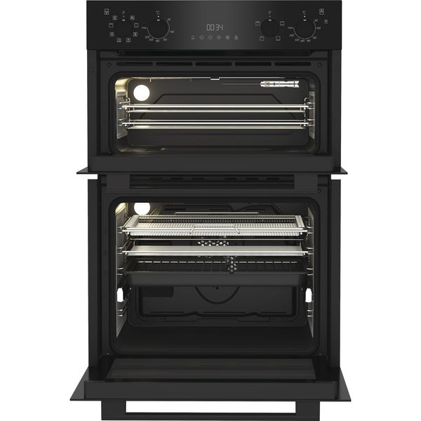 Hotpoint-Double-oven-DIH-82G1A-B-Black-A-Frontal-open