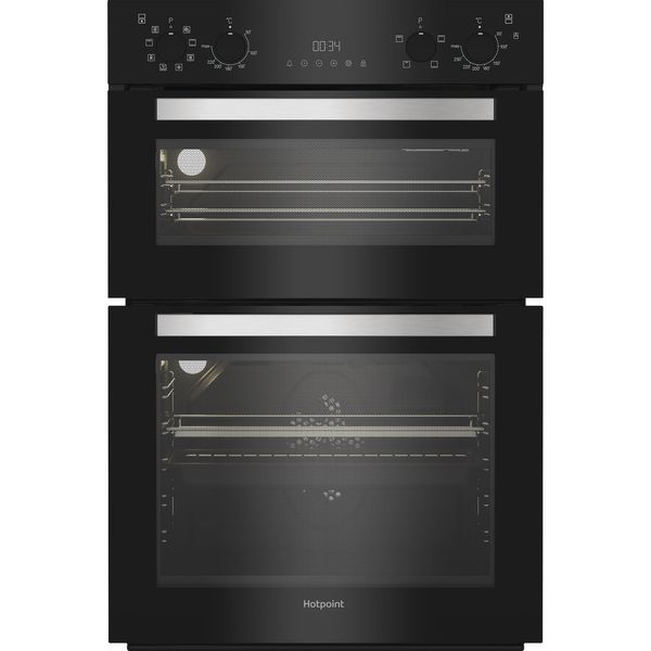 Hotpoint-Double-oven-DIH-82G-B-Black-A-Frontal