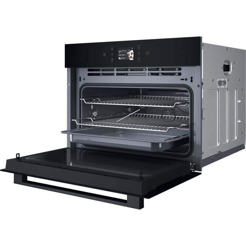 Hotpoint-Microwave-Built-in-HCT9A9PHTSBUK-Black-Electronic-53-MW-Combi-950-Perspective-open