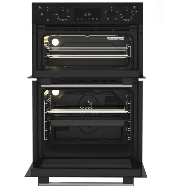 Hotpoint-Double-oven-DIH-10D-B-Black-A-Frontal-open