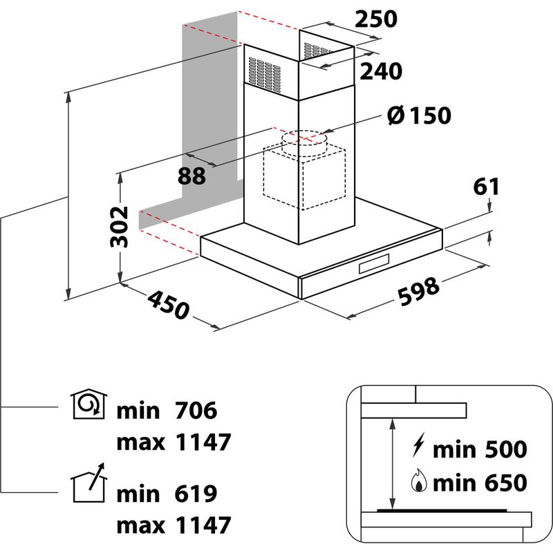 Hotpoint-HOOD-Built-in-PHBS6.8FLTIX-1-Inox-Wall-mounted-Electronic-Technical-drawing