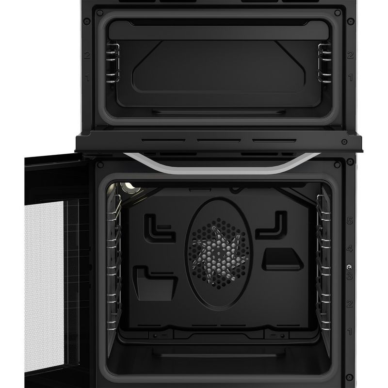 Hotpoint-Double-Cooker-HTE5VCW-White-A-Vitroceramic-Frontal-open