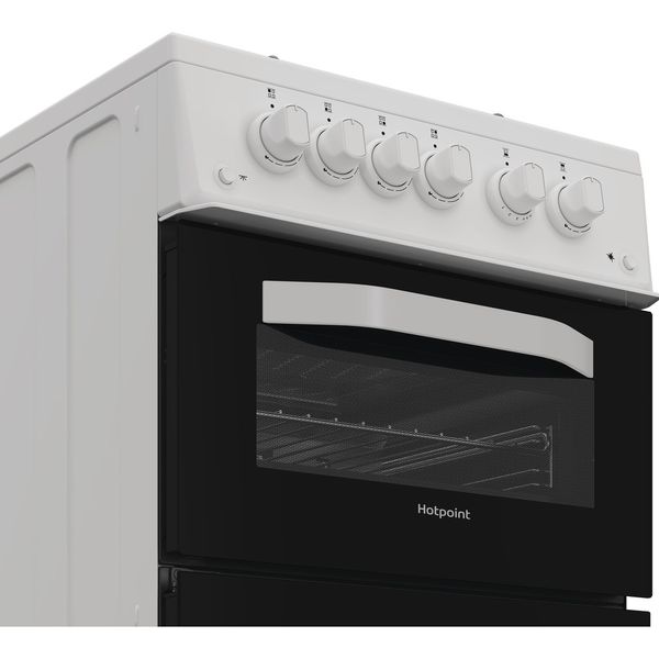 Hotpoint Double Cooker HTG5GCWL White A+ Control panel