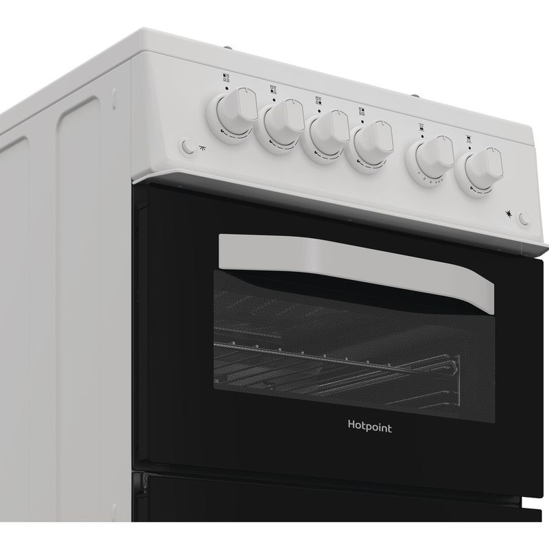 Hotpoint-Double-Cooker-HTG5GCWL-White-A--Control-panel