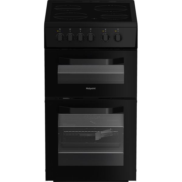 Hotpoint Double Cooker HTE5VCB Black A Vitroceramic Frontal
