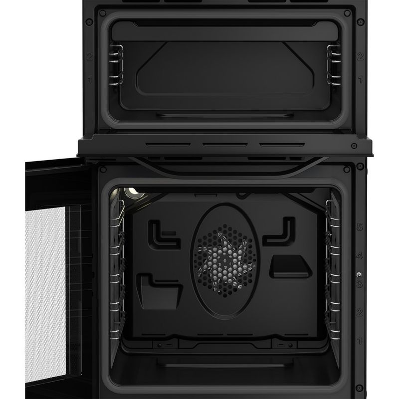 Hotpoint-Double-Cooker-HTE5VCB-Black-A-Vitroceramic-Frontal-open