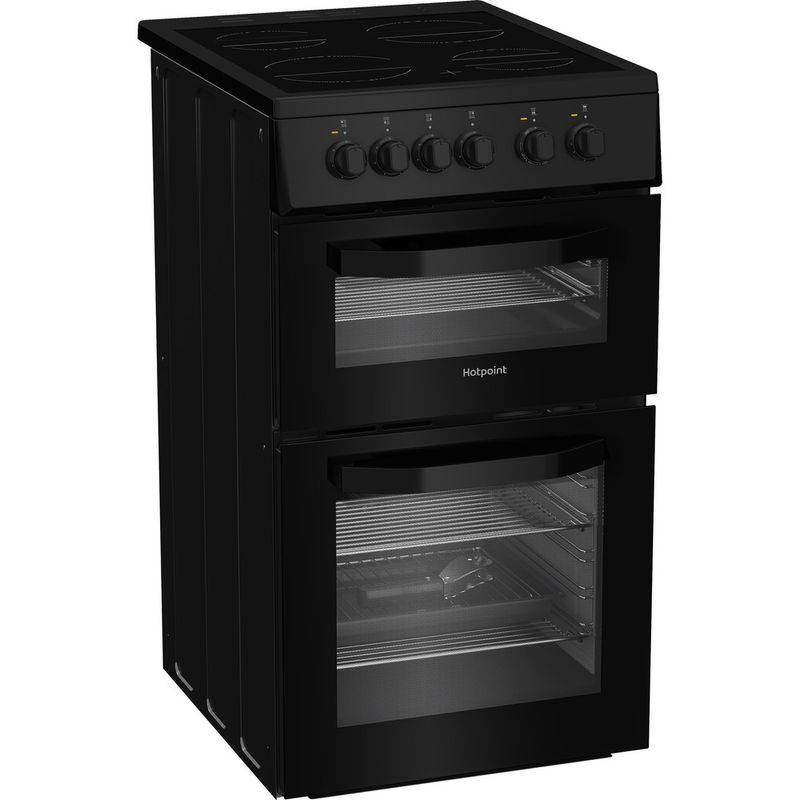 Hotpoint-Double-Cooker-HTE5VCB-Black-A-Vitroceramic-Perspective