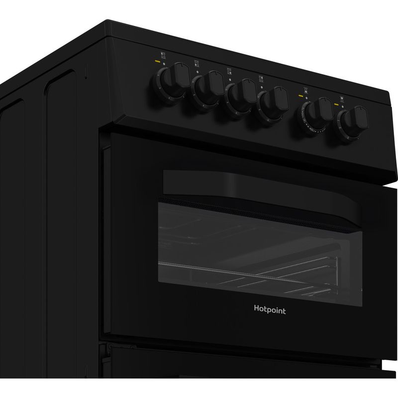 Hotpoint-Double-Cooker-HTE5VCB-Black-A-Vitroceramic-Control-panel