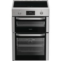 Hotpoint HDE6IDC2X 60cm Electric Double Cooker with Induction Hob - Stainless Steel