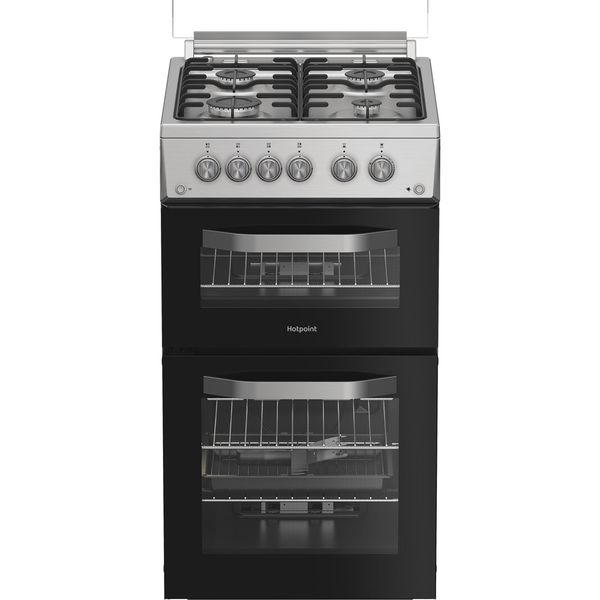 Hotpoint-Double-Cooker-HDG5GCX-Inox-A--Stainless-steel-Frontal