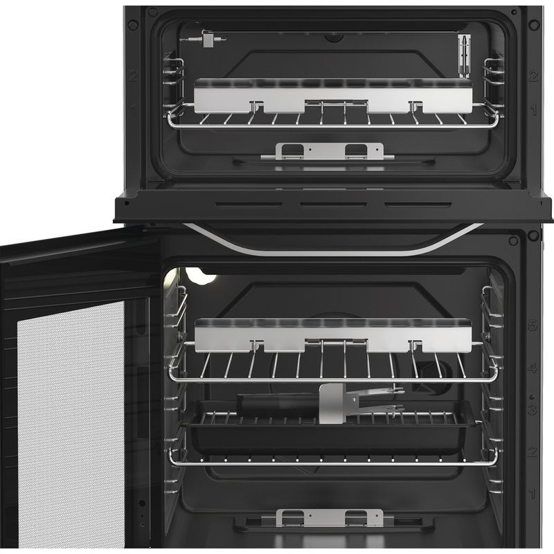 Hotpoint-Double-Cooker-HDG5GCX-Inox-A--Stainless-steel-Lifestyle-frontal-open