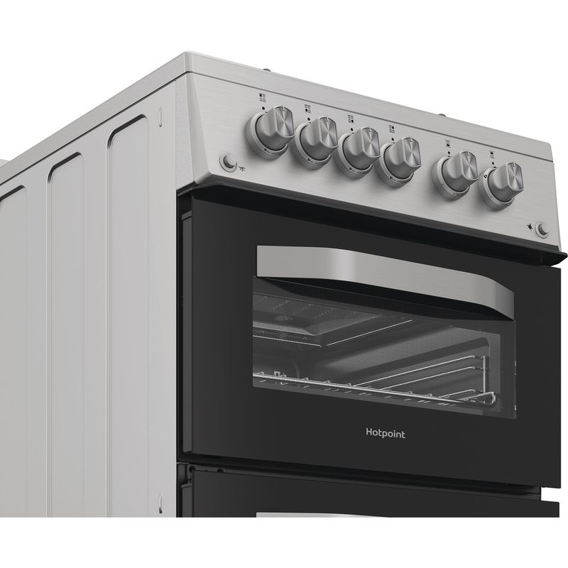 Hotpoint-Double-Cooker-HDG5GCX-Inox-A--Stainless-steel-Control-panel