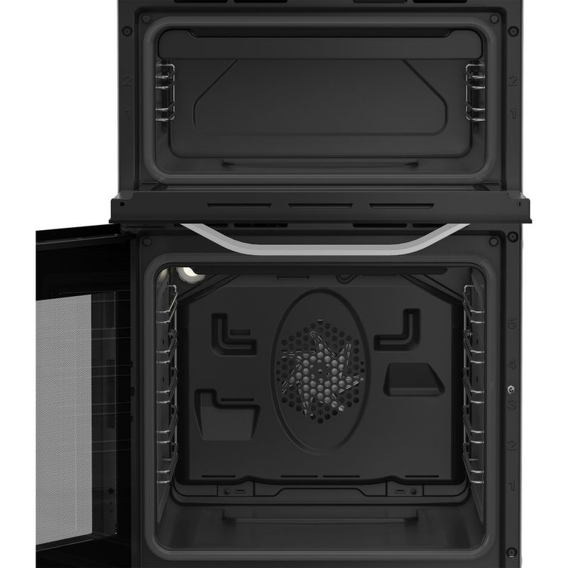 Hotpoint-Double-Cooker-HDE5VDCW-White-A-Vitroceramic-Frontal-open