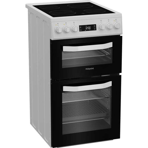 Hotpoint-Double-Cooker-HDE5VDCW-White-A-Vitroceramic-Perspective
