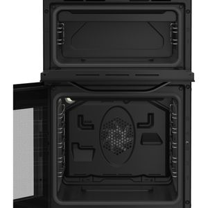 Hotpoint Double Cooker HDE5VDCB Black A Enamelled Sheetmetal Frontal open