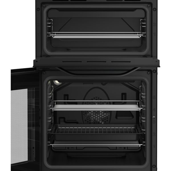Hotpoint Double Cooker HDE5VDCB Black A Enamelled Sheetmetal Lifestyle frontal open