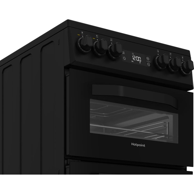 Hotpoint-Double-Cooker-HDE5VDCB-White-A-Enamelled-Sheetmetal-Control-panel