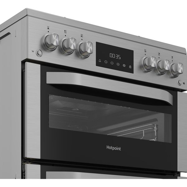 Hotpoint-Double-Cooker-HDG6GDCX-Inox-A--Control-panel