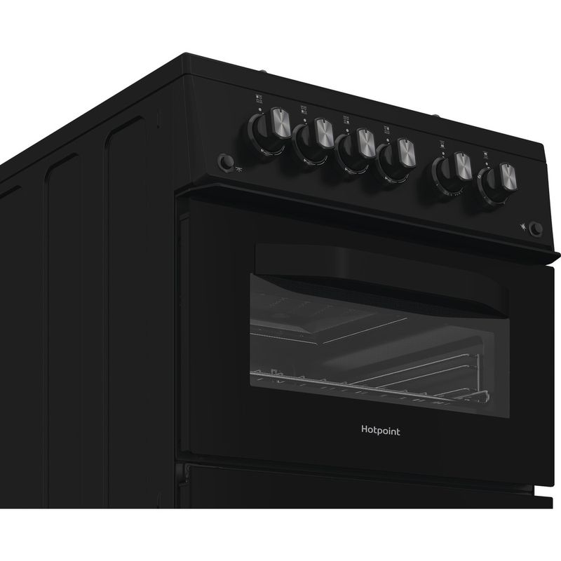 Hotpoint-Double-Cooker-HDG5GCB-Black-A--Enamelled-Sheetmetal-Control-panel