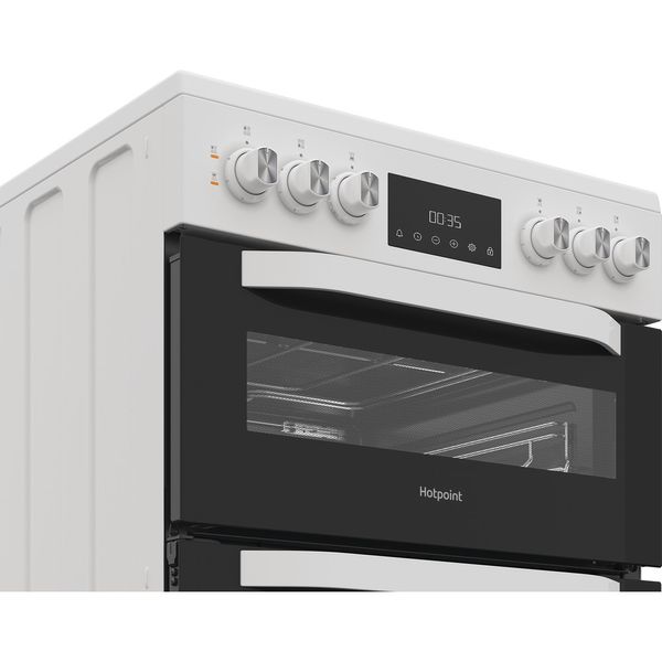 Hotpoint-Double-Cooker-HTE6VDCW-White-A-Control-panel