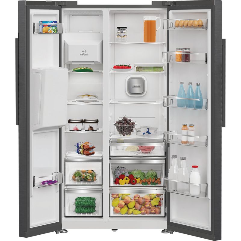 Hotpoint-Side-by-Side-Freestanding-HPG2-6574W-XBR5UK-Inox-Lifestyle-frontal-open
