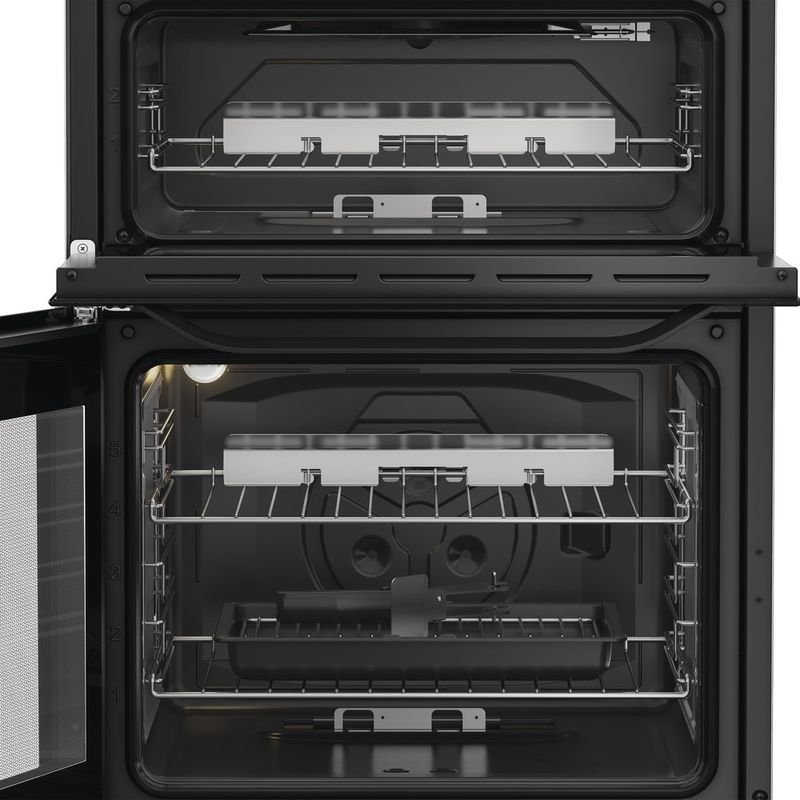 Hotpoint-Double-Cooker-HTG6GDCB1-Black-A--Lifestyle-frontal-open
