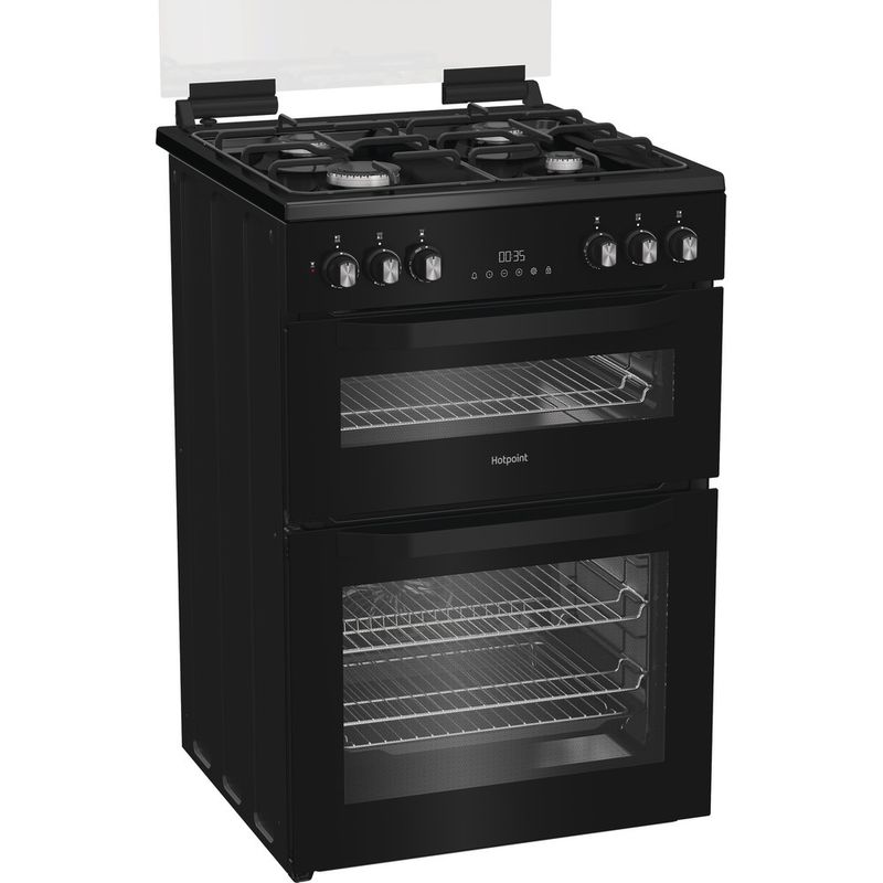 Hotpoint-Double-Cooker-HDD6GDC2B1-Black-A-Perspective