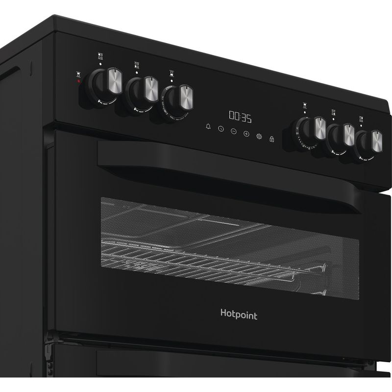 Hotpoint-Double-Cooker-HDD6GDC2B1-Black-A-Control-panel