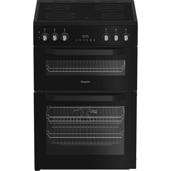 Hotpoint-Double-Cooker-HDE6VDB1-Black-A-Frontal
