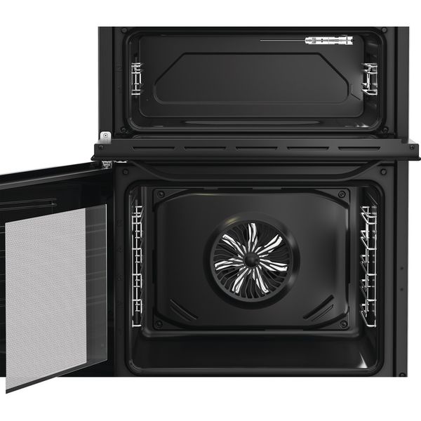 Hotpoint-Double-Cooker-HDE6VDB1-Black-A-Frontal-open