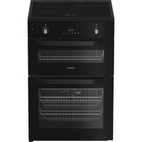 Hotpoint HDE6IDC2B1 60cm Electric Double Cooker with Induction Hob - Black