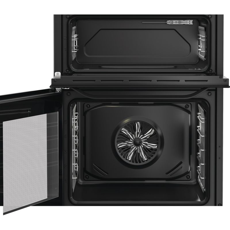 Hotpoint-Double-Cooker-HDE6IDC2B1-Black-A-Frontal-open