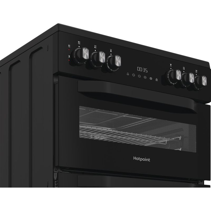 Hotpoint-Double-Cooker-HDE6VDB1-Black-A-Control-panel
