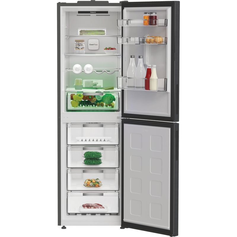 Hotpoint-Fridge-Freezer-Freestanding-HPKF-6353-XBR4UK-Inox-2-doors-Lifestyle-frontal-open