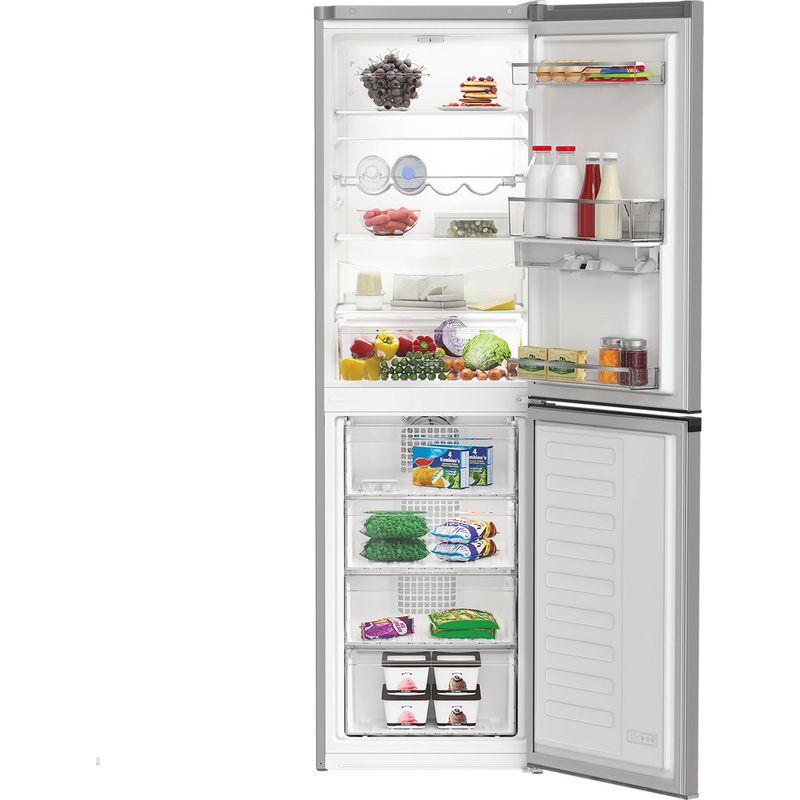 Hotpoint Fridge Freezer Freestanding HPKH 1261W S5UK Silver 2 doors Lifestyle frontal open