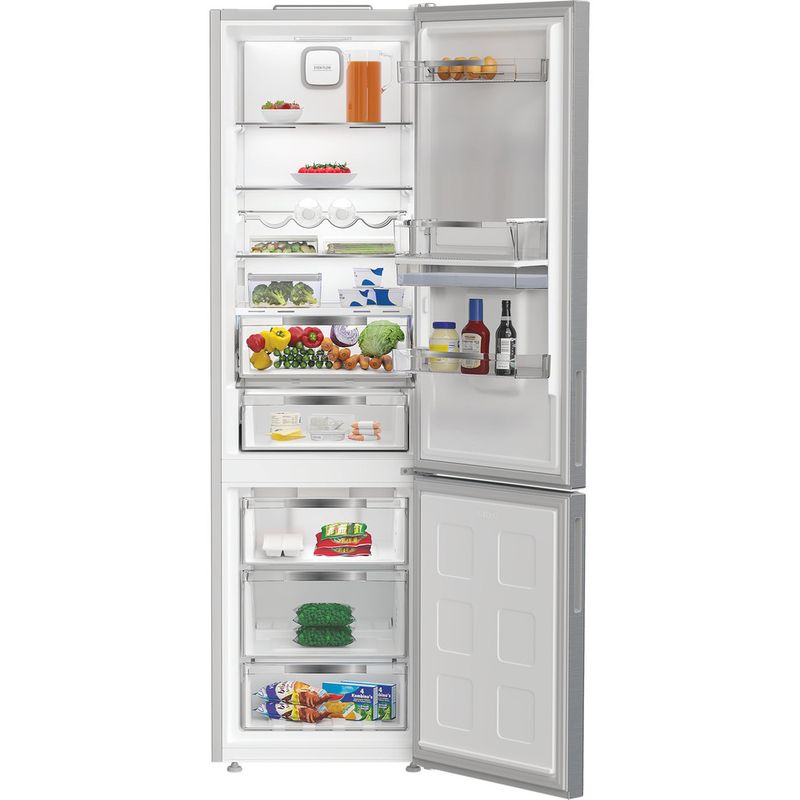 Hotpoint Fridge Freezer Freestanding HPK 26403W XP5UK Pet Inox 2 doors Lifestyle frontal open