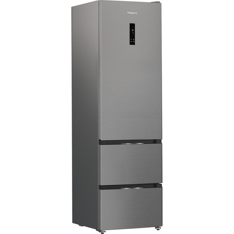 Hotpoint Fridge Freezer Freestanding HPKF 5351 XP4UK Silver 2 doors Perspective