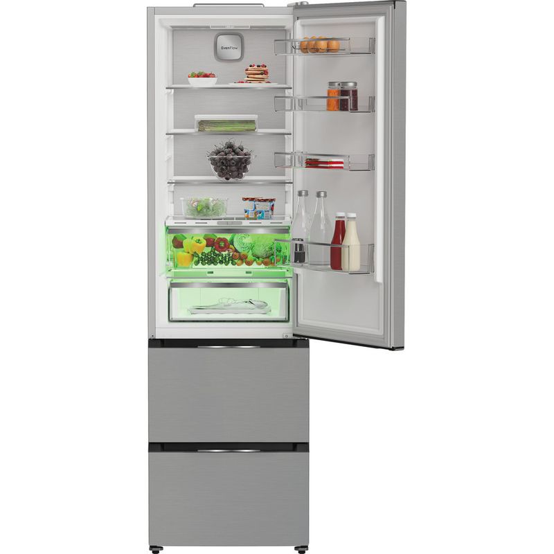 Hotpoint Fridge Freezer Freestanding HPKF 5351 XP4UK Silver 2 doors Lifestyle frontal open