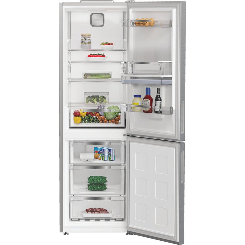 Hotpoint Fridge Freezer Freestanding HPK 26363W XP4UK Pet Inox 2 doors Lifestyle frontal open