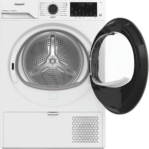 Hotpoint-Dryer-C-HD-94M-WBS-UK-White-Frontal-open
