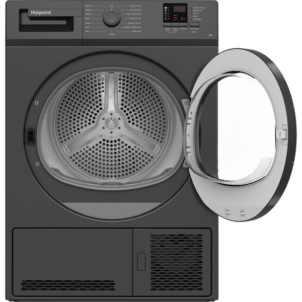 Hotpoint-Dryer-C-HD-C82-GGGD-UK-Graphite-Frontal-open