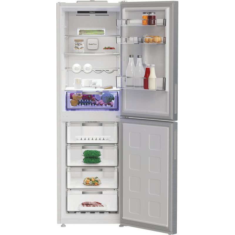 Hotpoint-Fridge-Freezer-Freestanding-HPKF-6353-XP4UK-Pet-Inox-2-doors-Lifestyle-frontal-open