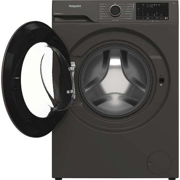 Hotpoint-Washing-machine-Freestanding-HB-93G-CARE-UK-Manhattan-Grey-Front-loader-A-Frontal-open
