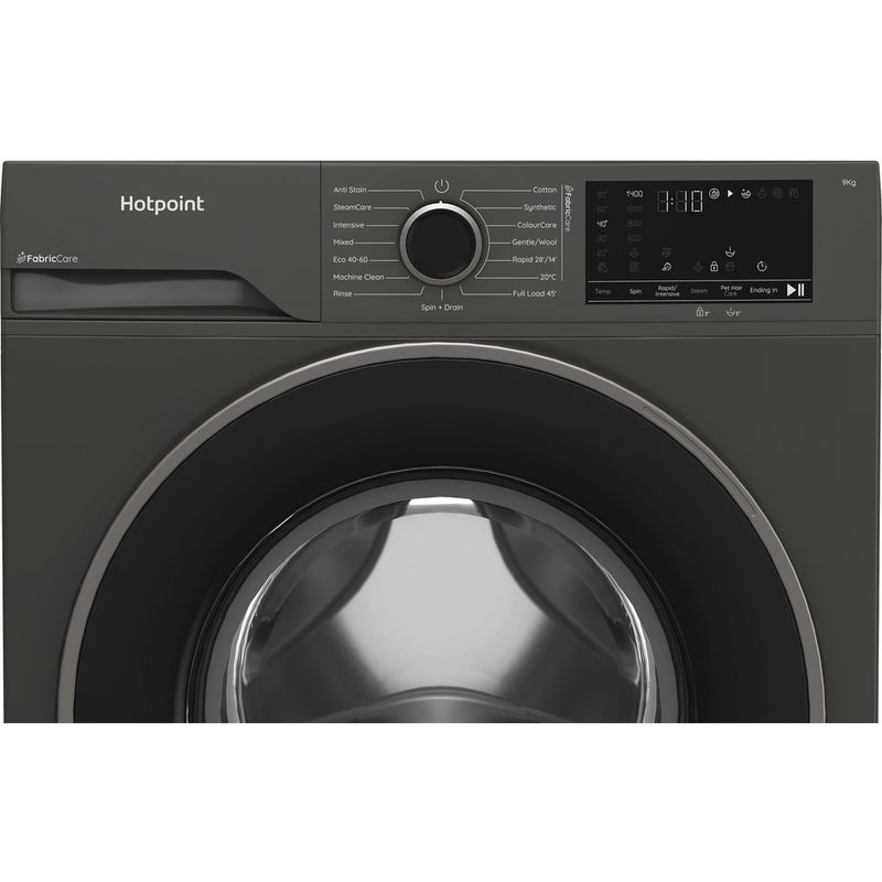 Hotpoint-Washing-machine-Freestanding-HB-93G-CARE-UK-Manhattan-Grey-Front-loader-A-Control-panel
