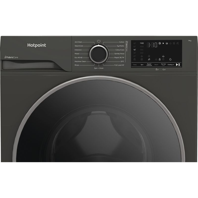 Hotpoint-Washing-machine-Freestanding-HBCA-93G-CARE-UK-Manhattan-Grey-Front-loader-A-Control-panel