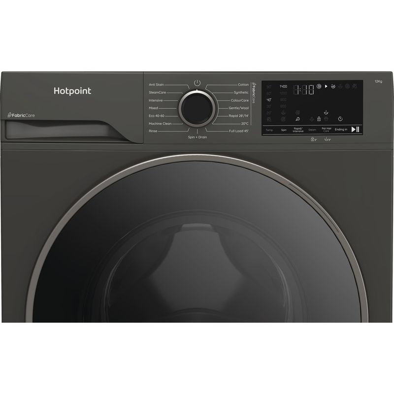 Hotpoint-Washing-machine-Freestanding-HBCA-123G-CARE-UK-Manhattan-Grey-Front-loader-A-Control-panel