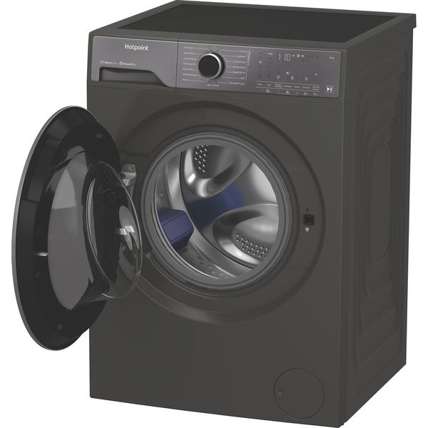 Hotpoint Washing machine Freestanding HP 105GA CARE UK Manhattan Grey Front loader A Perspective open