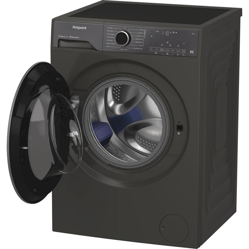 Hotpoint-Washing-machine-Freestanding-HP-105GA-CARE-UK-Manhattan-Grey-Front-loader-A-Perspective-open