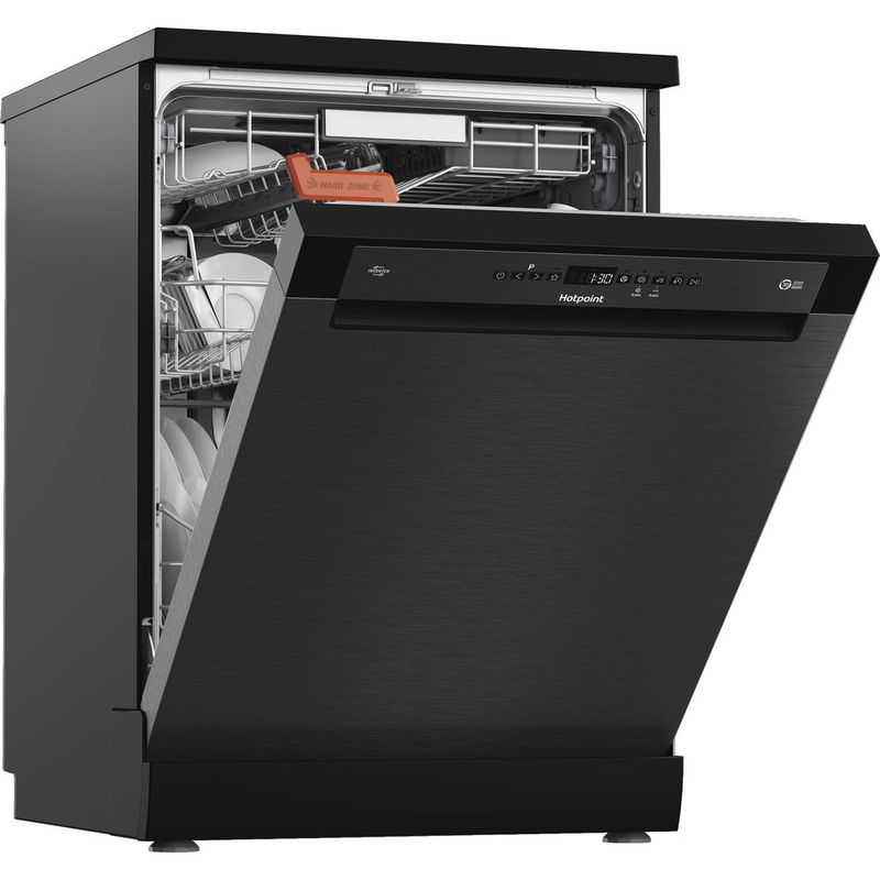 Hotpoint-Dishwasher-Freestanding-H8F-HP51BS-UK-Freestanding-B-Perspective-open