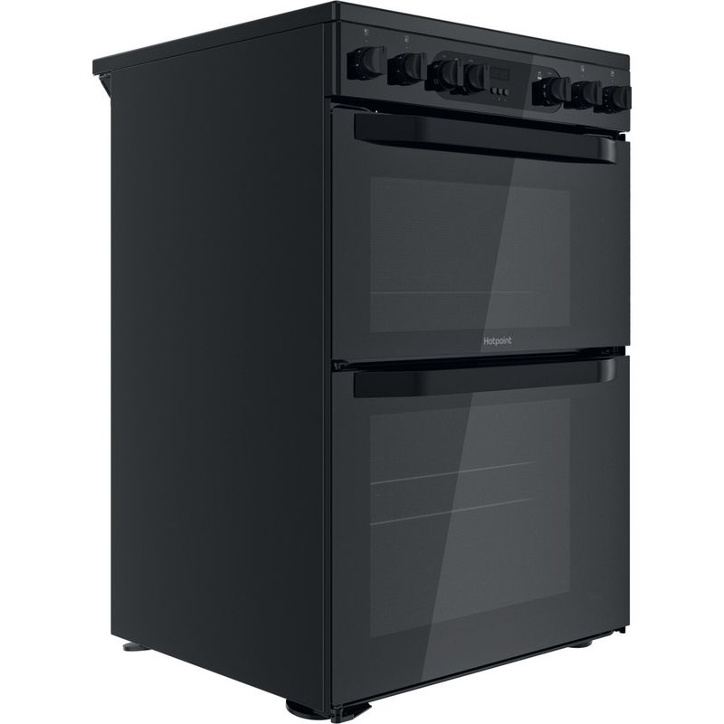 Hotpoint-Double-Cooker-HDEU67V9C2B-UK-Black-A-Perspective